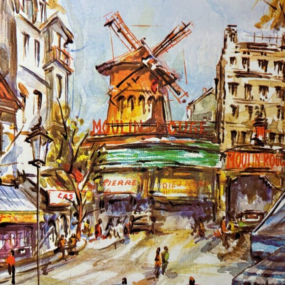 Vintage Daher Decorative Ware Tin Tray - French Cafe Scene 13.5 inch square - Picture 6 of 10